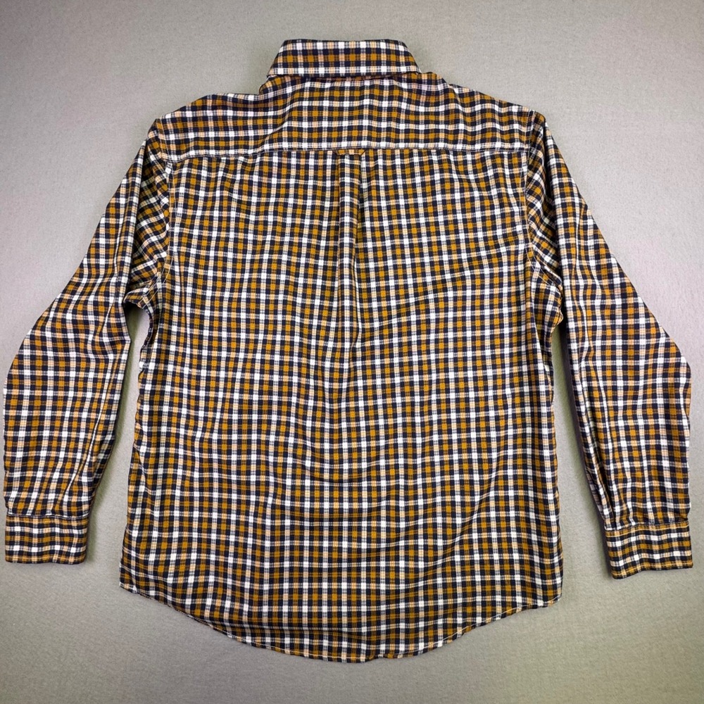 Pacific Outfitters Mens‎ Large Plaid Button Down Shirt Mustard Navy Yellow L - Picture 7 of 9